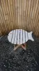  Product image 1 of the product “Folding table in shape of fish, made of wood. 33cm Height. White painted top. ”